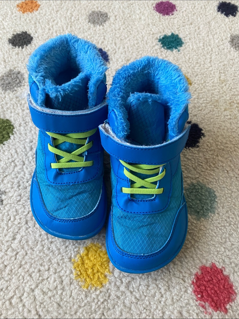 Kids Blue Fleece-Lined Winter Sneakers Barefoot style EU 29 great condition!